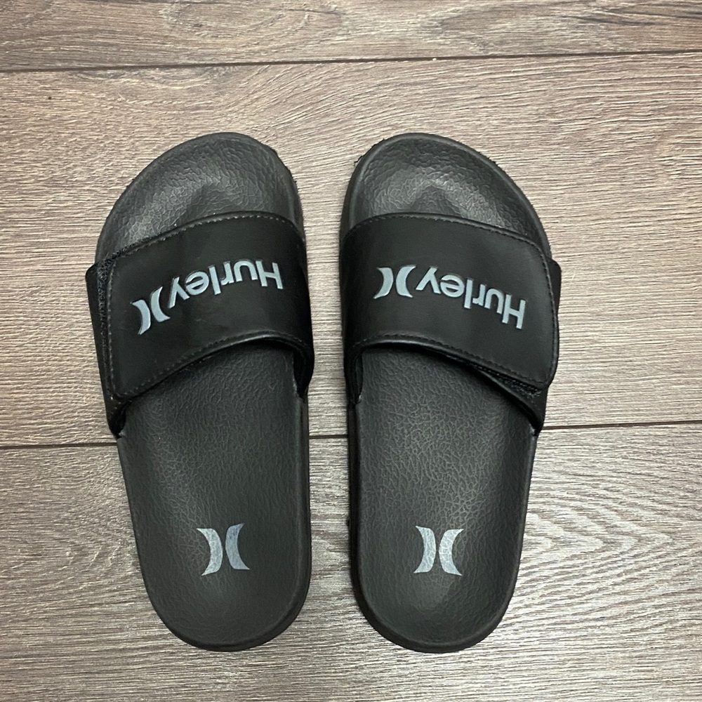 Hurley Black Slide Sandals with Logo
